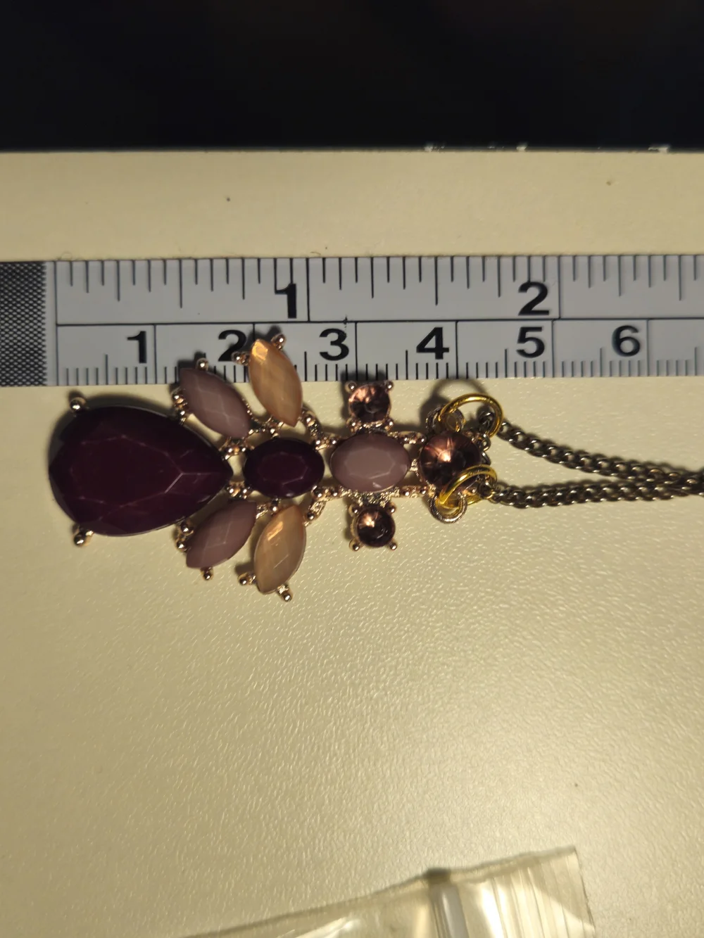 Women's Gold-Tone Pink & Purple Statement Pendant Necklace